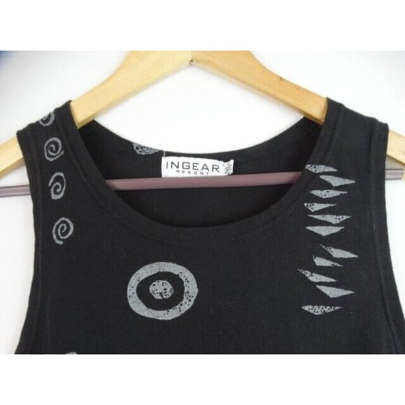 ingear Resort Dress Womens Size Medium Black Fish Sleeveless Swim Cover Up Dress - Picture 2 of 8